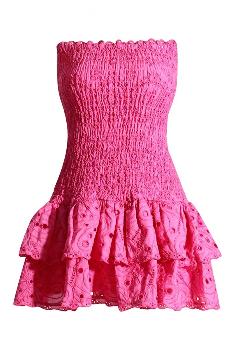 FAZILAH | Eyelet Strapless Mini Dress