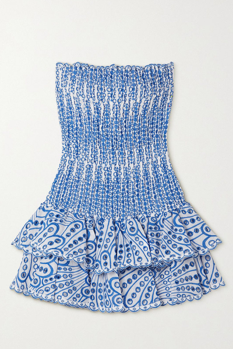 FAZILAH | Eyelet Strapless Mini Dress