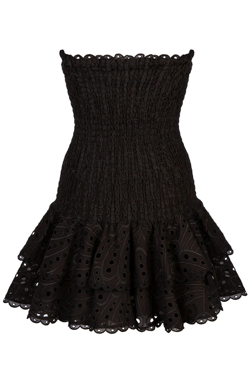 FAZILAH | Eyelet Strapless Mini Dress