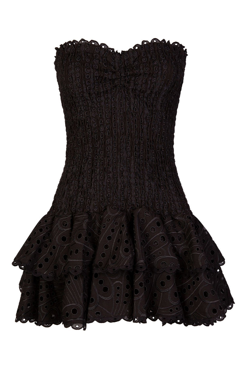 FAZILAH | Eyelet Strapless Mini Dress