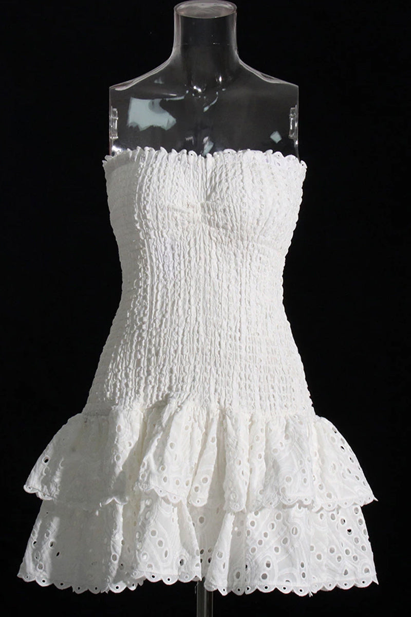 FAZILAH | Eyelet Strapless Mini Dress