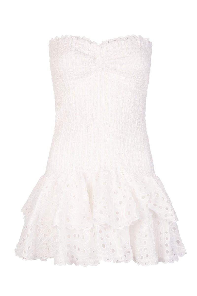 FAZILAH | Eyelet Strapless Mini Dress