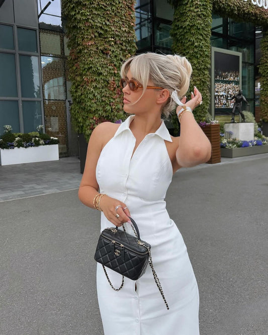 FAZILAH | Muse Collar Maxi Dress White