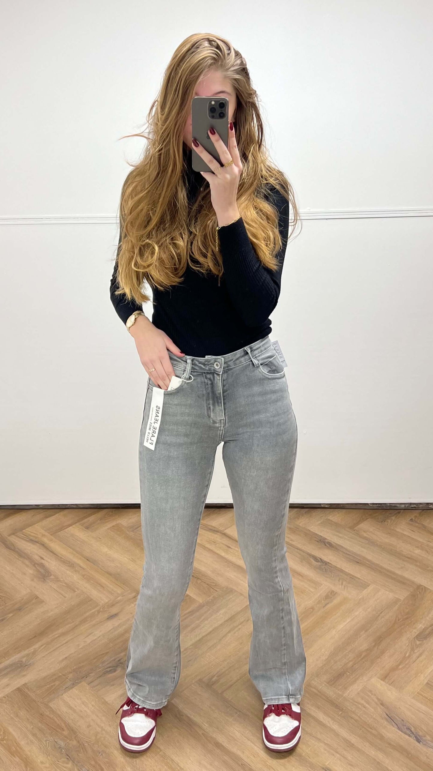 Hello Miss Flared jeans Grey denim HM6156-10