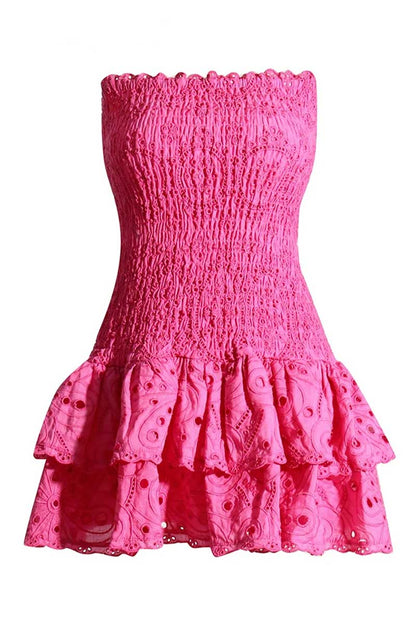 FAZILAH | Eyelet Strapless Mini Dress