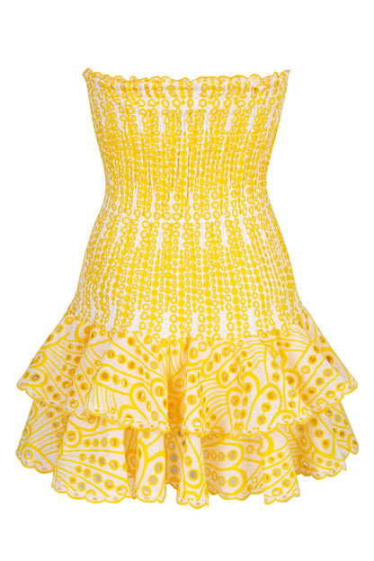 FAZILAH | Eyelet Strapless Mini Dress