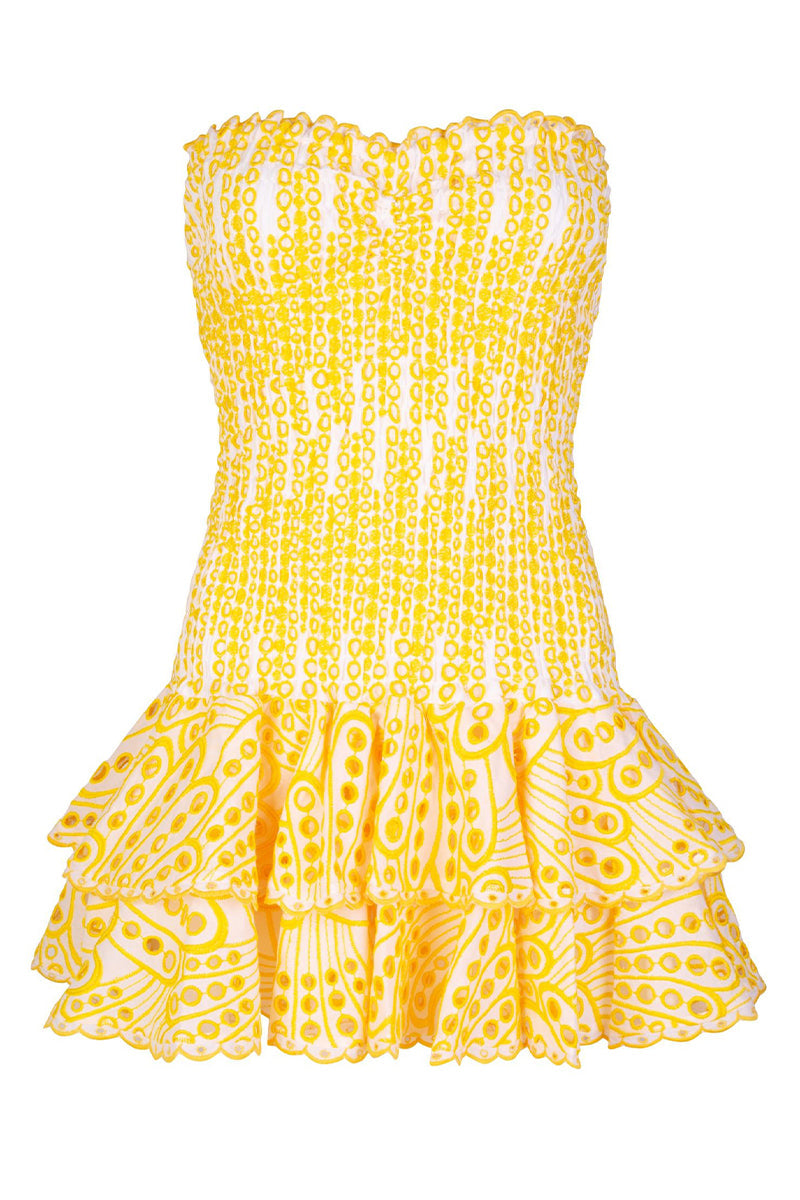 FAZILAH | Eyelet Strapless Mini Dress
