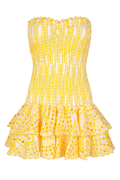 FAZILAH | Eyelet Strapless Mini Dress