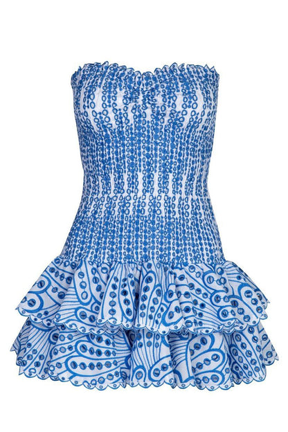 FAZILAH | Eyelet Strapless Mini Dress