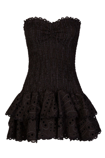 FAZILAH | Eyelet Strapless Mini Dress