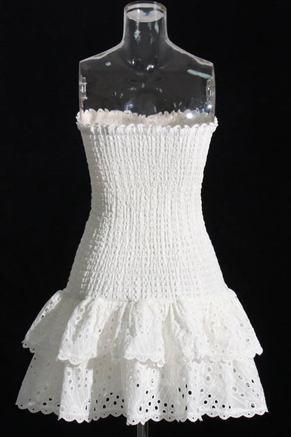 FAZILAH | Eyelet Strapless Mini Dress