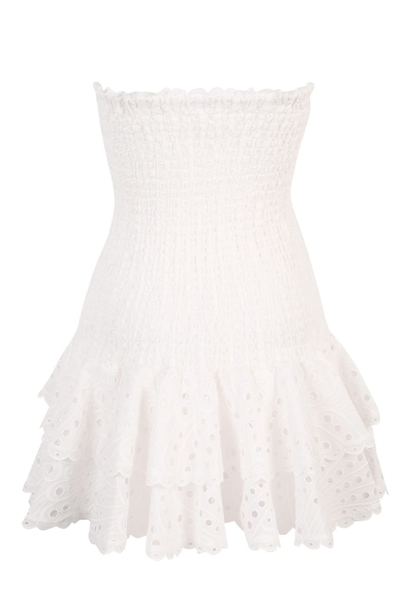 FAZILAH | Eyelet Strapless Mini Dress