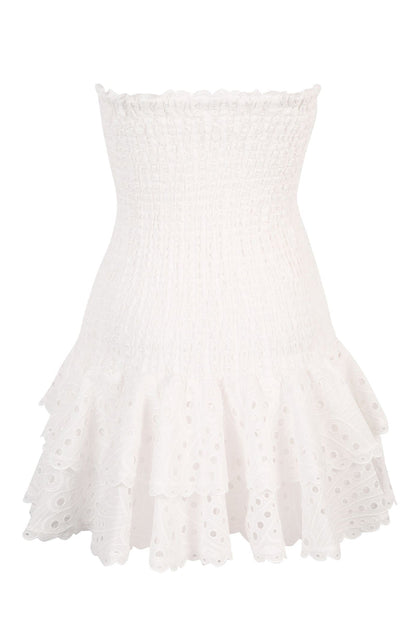 FAZILAH | Eyelet Strapless Mini Dress