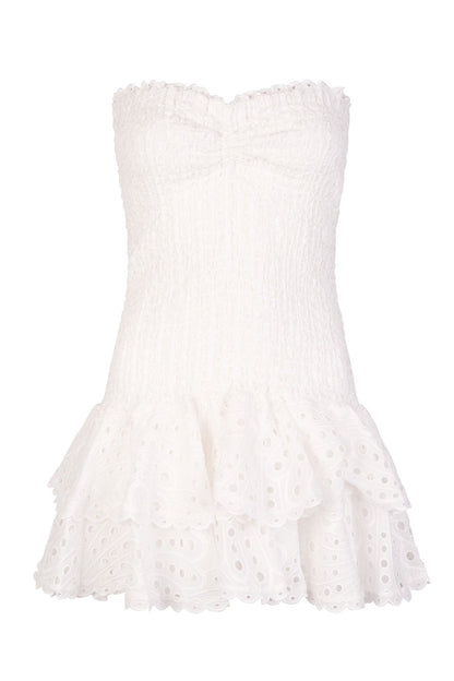 FAZILAH | Eyelet Strapless Mini Dress