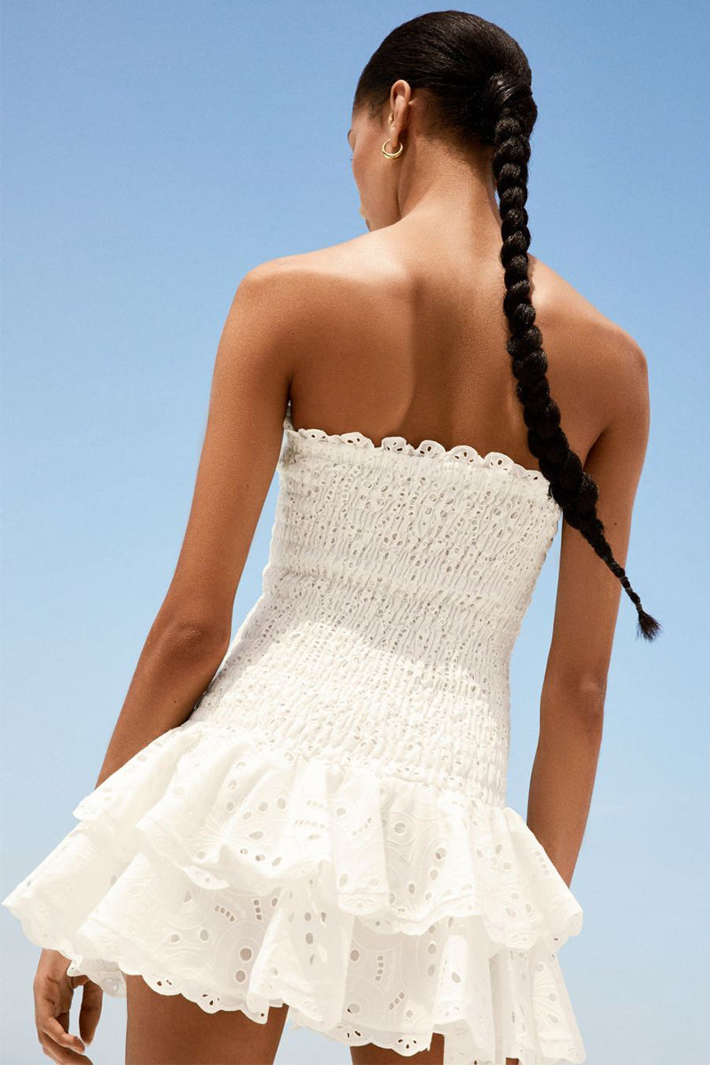 FAZILAH | Eyelet Strapless Mini Dress